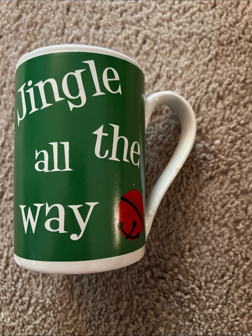 Green 'Jingle All The Way' Ceramic Holiday Mug